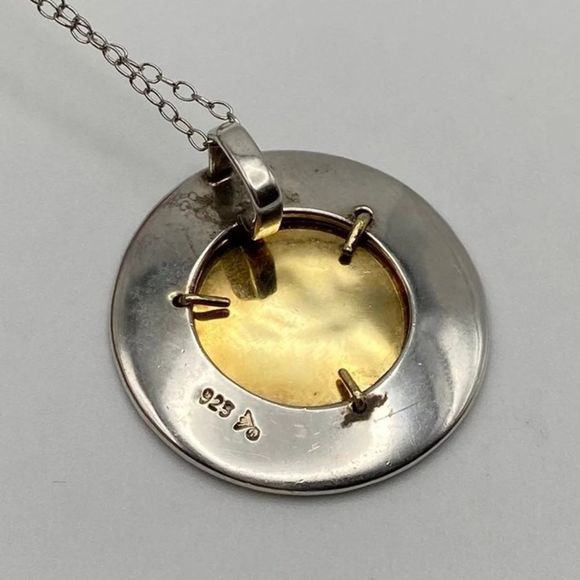 SILPADA Two Tone Hammered Necklace S1375 - Picture 3 of 6